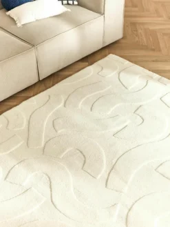 Handgeweven wollen vloerkleed Clio met hoog-laag structuur^Westwing Collection Hot