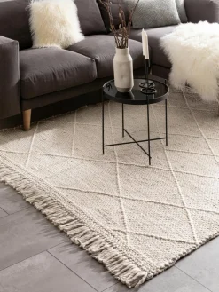 Handgeweven wollen vloerkleed Daphne^Benuta Discount