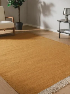 Handgeweven wollen vloerkleed Liv met franjes^Benuta Fashion
