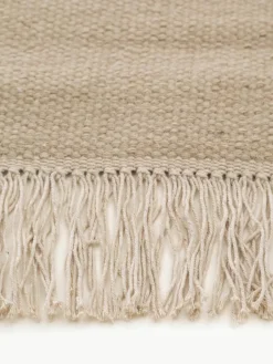 Handgeweven wollen vloerkleed Liv met franjes^Benuta Outlet