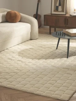 Handgeweven wollen vloerkleed Adley met hoog-laag structuur^Westwing Collection Clearance