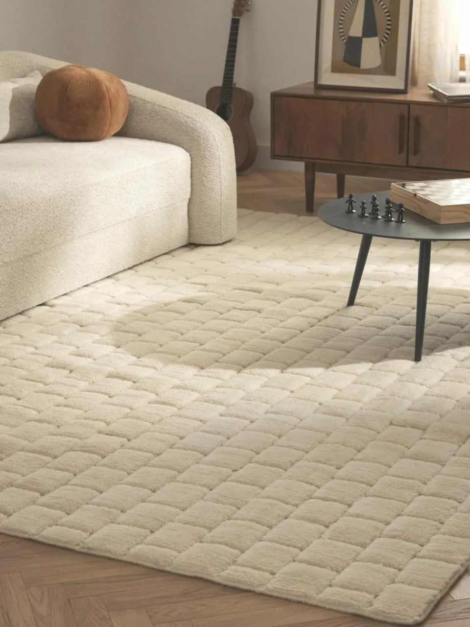 Handgeweven wollen vloerkleed Adley met hoog-laag structuur^Westwing Collection Clearance