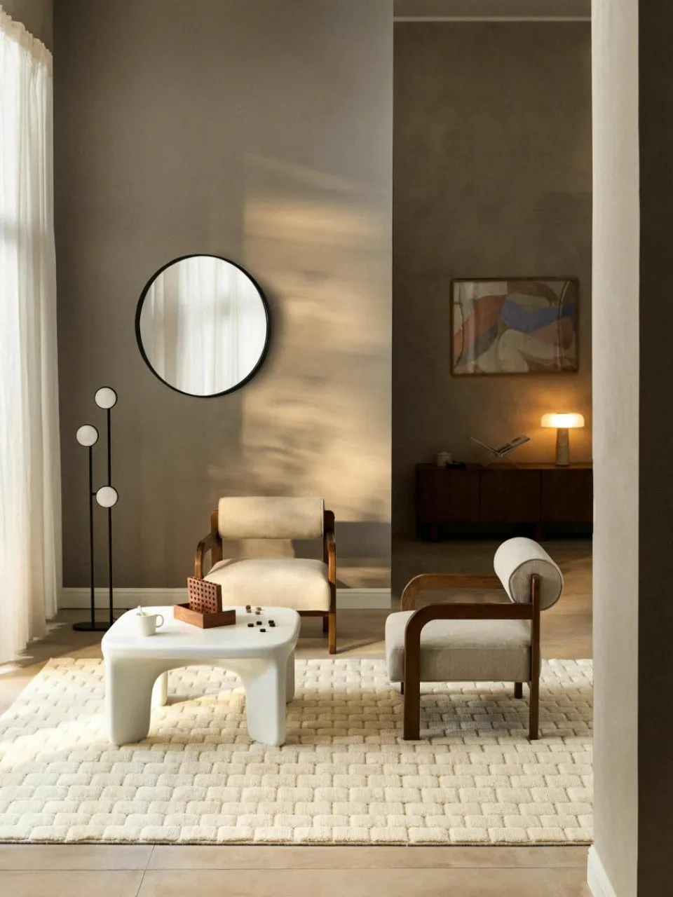 Handgeweven wollen vloerkleed Adley met hoog-laag structuur^Westwing Collection Clearance