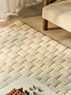 Handgeweven wollen vloerkleed Adley met hoog-laag structuur^Westwing Collection Clearance