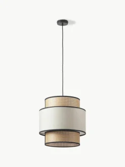 Hanglamp Vienna van Weens vlechtwerk met stof^Westwing Collection Hot