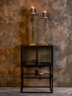 Highboard Boli met gegroefd glas^Dutchbone Online