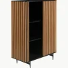 Highboard Linea met schuifdeur en geribbelde voorzijde^Westwing Hot