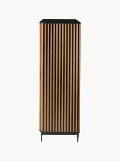 Highboard Linea met schuifdeur en geribbelde voorzijde^Westwing Hot