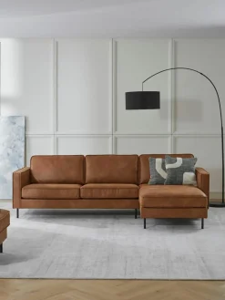 Hoekbank Hunter van gerecycled leer^Westwing Collection Online