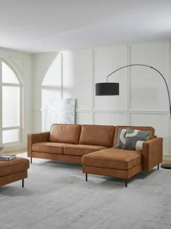 Hoekbank Hunter van gerecycled leer^Westwing Collection Online