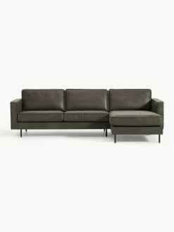 Hoekbank Hunter van gerecycled leer^Westwing Collection Hot