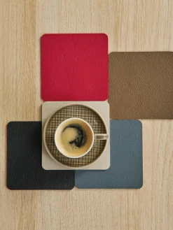 Hoekige kunstleren onderzetter Pik, 4 stuksd^ASA Selection Outlet