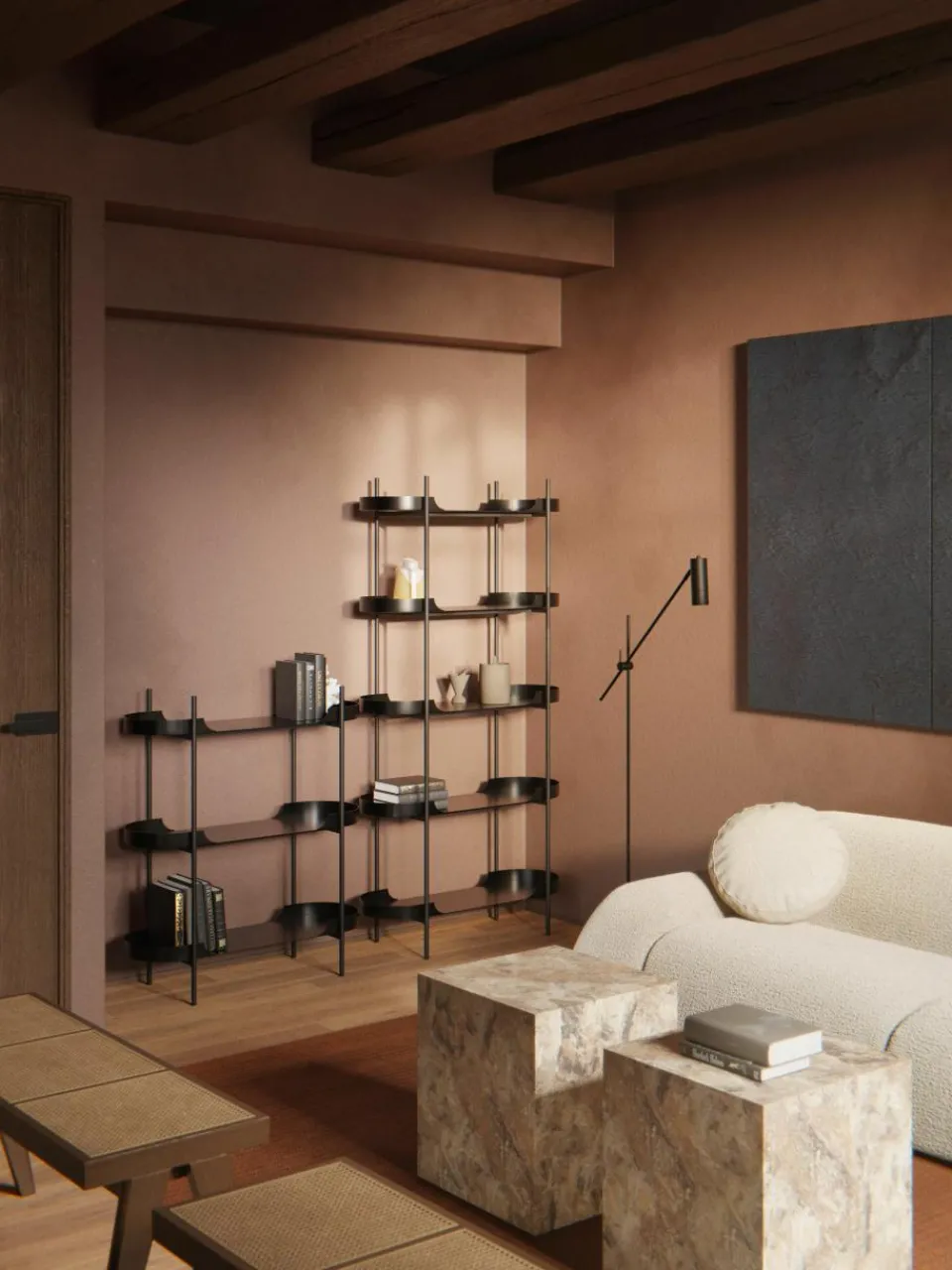 Hoge metalen wandrek Taru^Westwing Collection Clearance