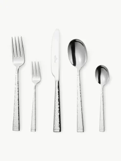 Hoogglans gepolijste bestekset Blacksmith met gehamerde handgrepen, 6 personen (30-delig)^Villeroy & Boch Hot