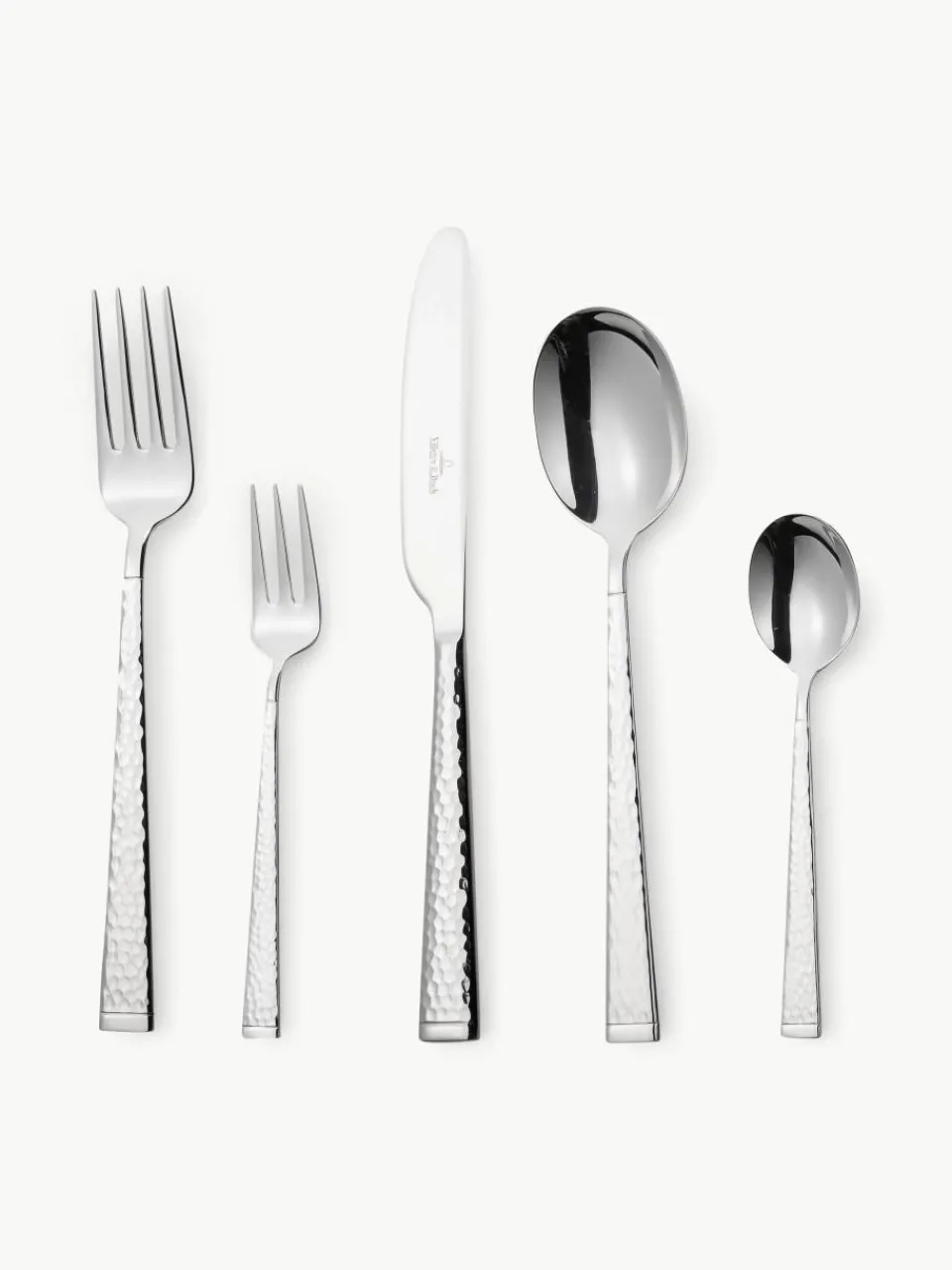 Hoogglans gepolijste bestekset Blacksmith met gehamerde handgrepen, 6 personen (30-delig)^Villeroy & Boch Hot