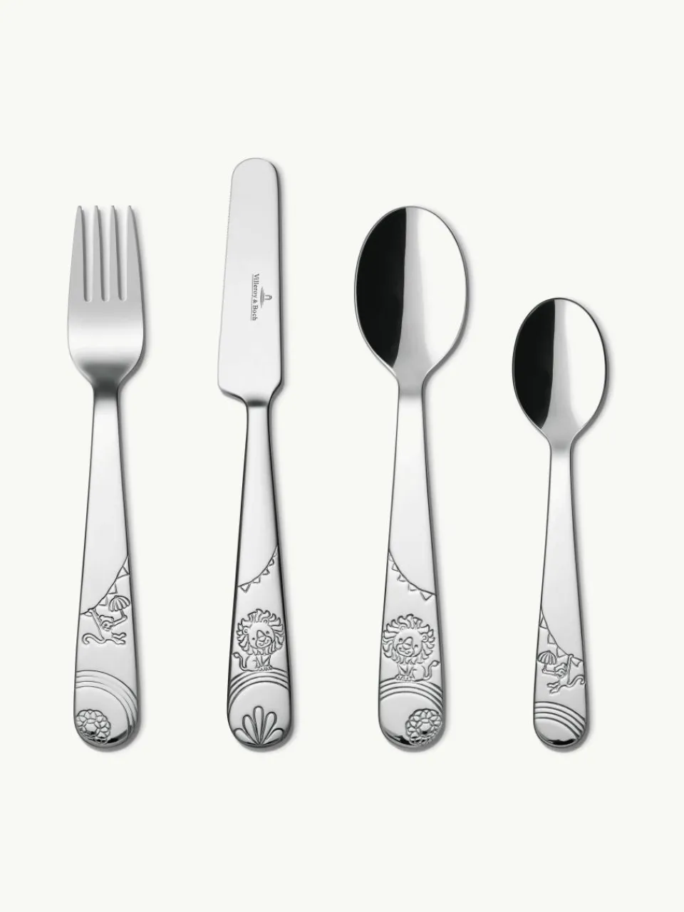 Hoogglans gepolijste kinderbestekset Roar Like A Lion, 1 persoons (4-delig)^Villeroy & Boch Online