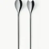 Hoogglans gepolijste saladebestek Human^ALESSI Outlet