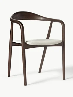 Houten armstoel Angelina met gestoffeerde zitkussen^Westwing Collection Online