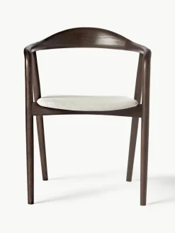 Houten armstoel Angelina met gestoffeerde zitkussen^Westwing Collection Online