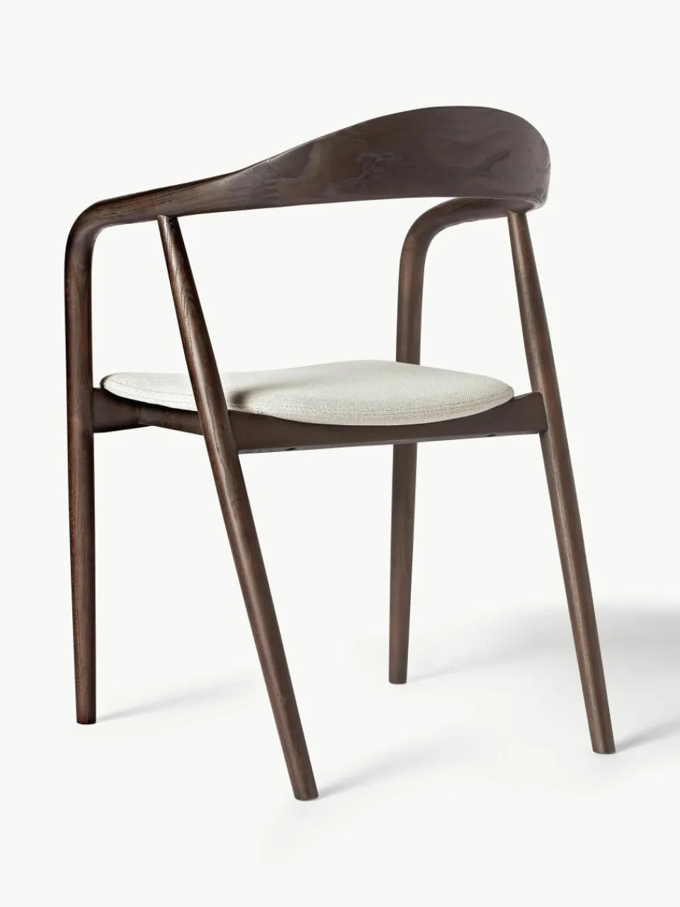Houten armstoel Angelina met gestoffeerde zitkussen^Westwing Collection Online