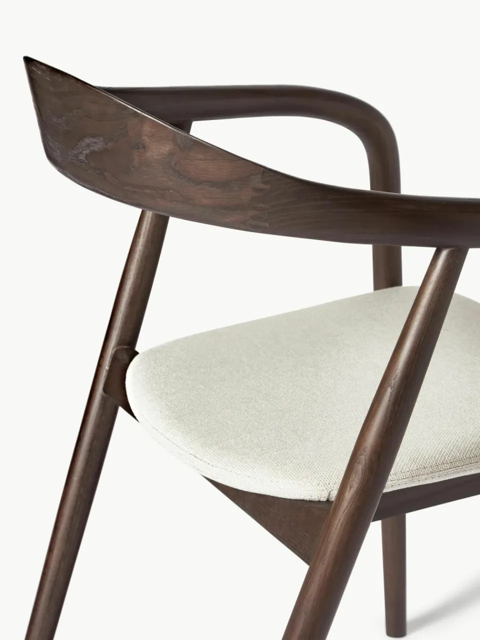 Houten armstoel Angelina met gestoffeerde zitkussen^Westwing Collection Online