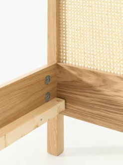 Houten bed Jones met hoofdeinde van Weens vlechtwerk^Westwing Collection Sale