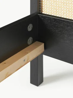 Houten bed Jones met hoofdeinde van Weens vlechtwerk^Westwing Collection Best
