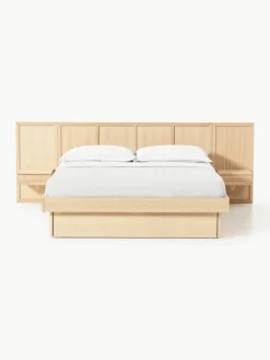 Houten bed Nanto met lades en hoofdeinde^Westwing Collection Discount