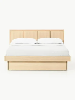 Houten bed Nanto met lades en hoofdeinde^Westwing Collection Discount