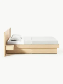 Houten bed Nanto met lades en hoofdeinde^Westwing Collection Discount