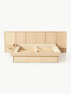Houten bed Nanto met lades en hoofdeinde^Westwing Collection Discount