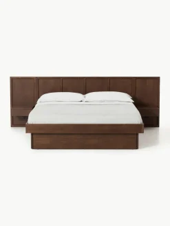 Houten bed Nanto met lades en hoofdeinde^Westwing Collection Online