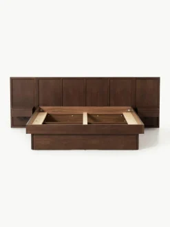Houten bed Nanto met lades en hoofdeinde^Westwing Collection Online