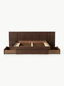 Houten bed Nanto met lades en hoofdeinde^Westwing Collection Online