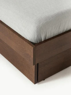 Houten bed Nanto met lades en hoofdeinde^Westwing Collection Online