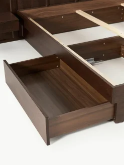Houten bed Nanto met lades en hoofdeinde^Westwing Collection Online
