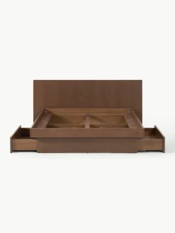 Houten bed Sato met lades en hoofdeinde^Westwing Collection Sale