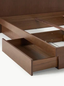 Houten bed Sato met lades en hoofdeinde^Westwing Collection Sale