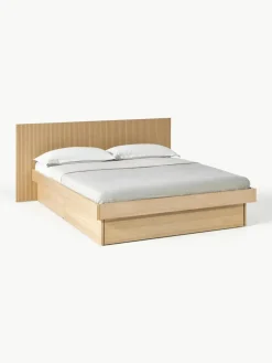 Houten bed Sato met lades en hoofdeinde^Westwing Collection Hot