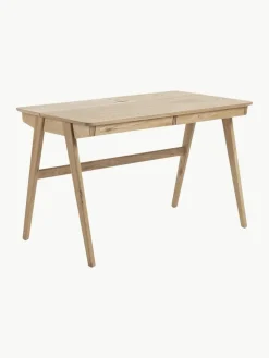 Houten bureau Jacques met kabeldoorgang^Westwing Online