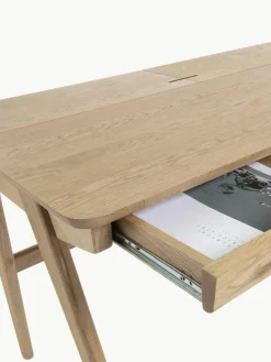 Houten bureau Jacques met kabeldoorgang^Westwing Online