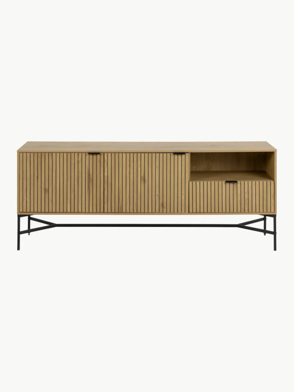 Houten dressoir Jaipur met geribbelde voorkant^Westwing New
