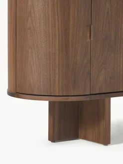 Houten dressoir Zumi met afgeronde hoeken en gemarmerd tafelblad^Westwing Collection Online