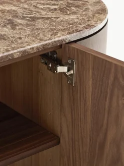 Houten dressoir Zumi met afgeronde hoeken en gemarmerd tafelblad^Westwing Collection Online