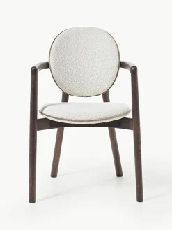 Houten Maia stoel met bouclé bekleding^Westwing Collection Online