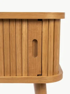 Houten nachtkastje Barbier met roldeur en gecanneleerde voorkant^Zuiver Online