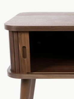 Houten nachtkastje Barbier met Rolltür en geribbelde voorzijde^Zuiver Best