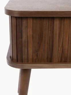 Houten nachtkastje Barbier met Rolltür en geribbelde voorzijde^Zuiver Best