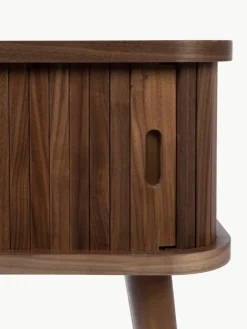 Houten nachtkastje Barbier met Rolltür en geribbelde voorzijde^Zuiver Best