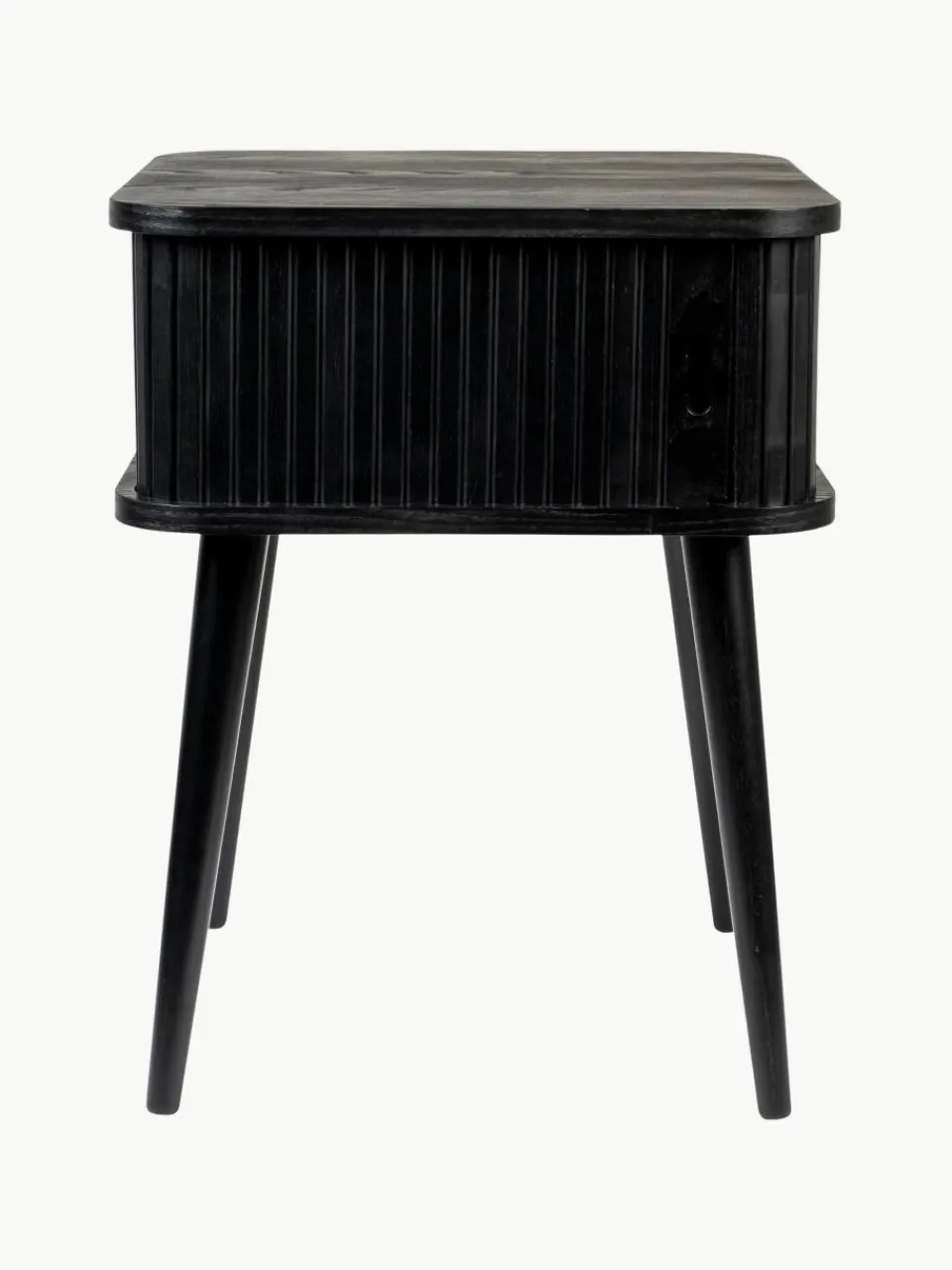 Houten nachtkastje Barbier met roldeur en gecanneleerde voorkant^Zuiver Best